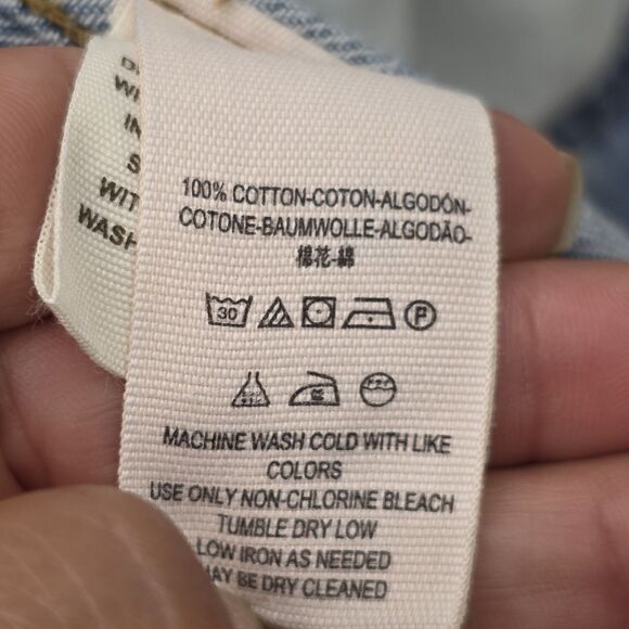 Free People Denim Jean Beltted Jacket Button Down Women's Size Xsmall - Picture 7 of 11